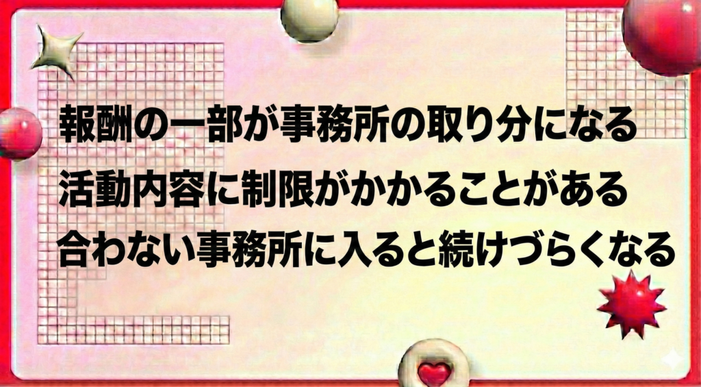ライバー事務所のデメリットの見出し画像